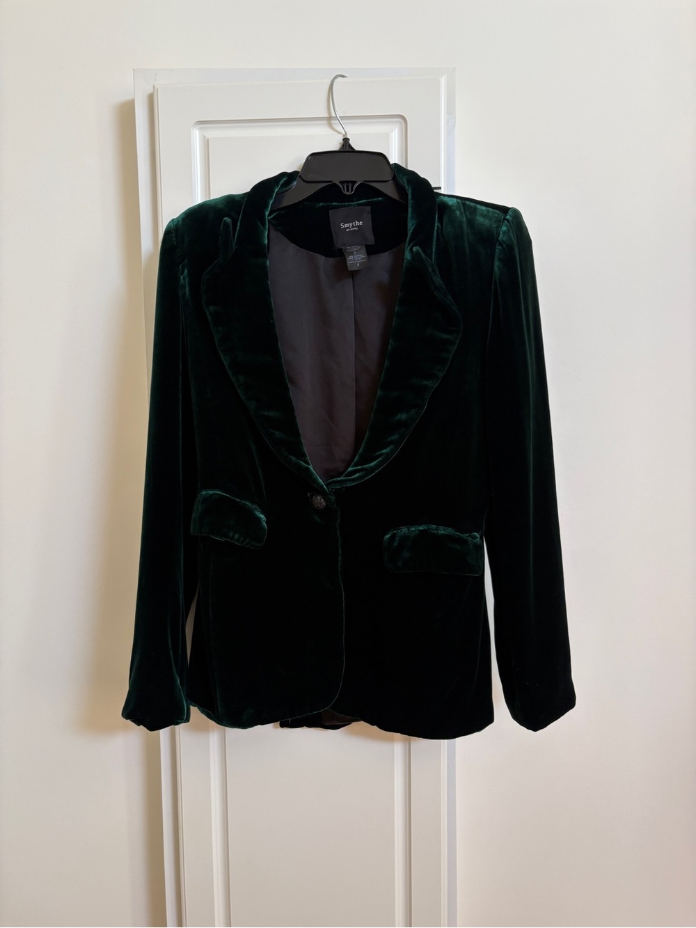 Smythe Women's Dark Green Velvet Blazer Jacket